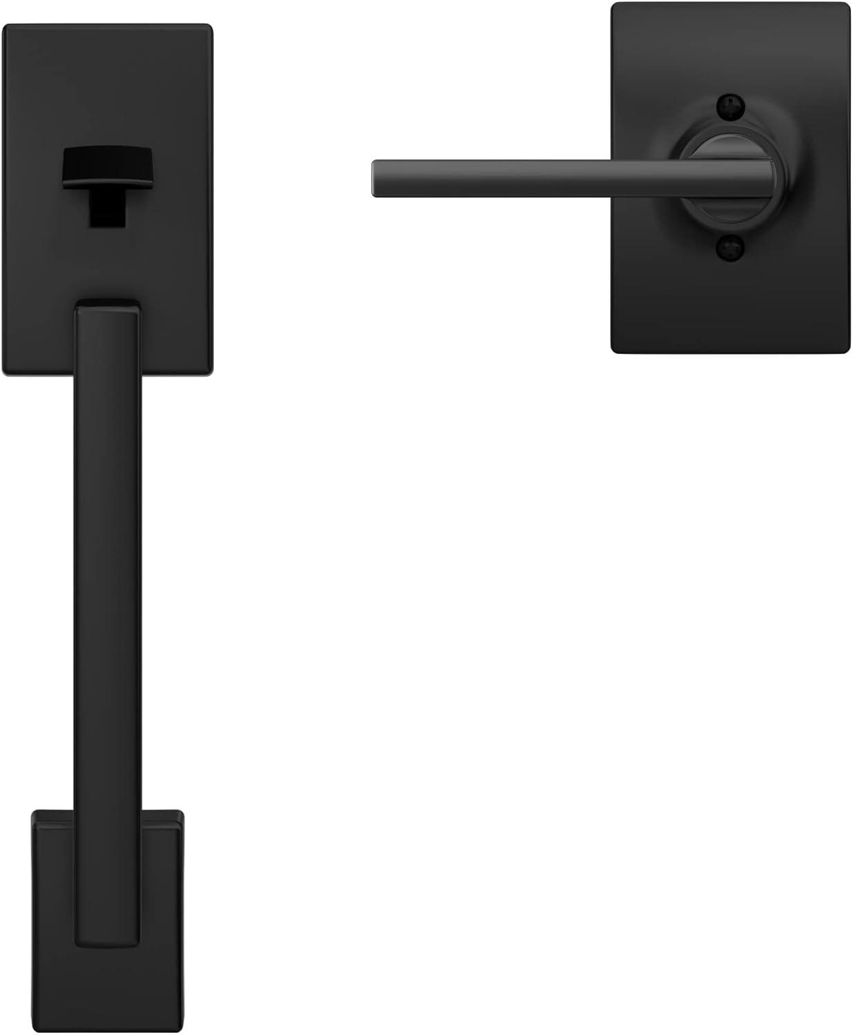 image:imageSchlage FE285 CEN 622 LAT Century Front Entry Handleset with Latitude Lever Lower Half Grip Matte BlackMatte Black