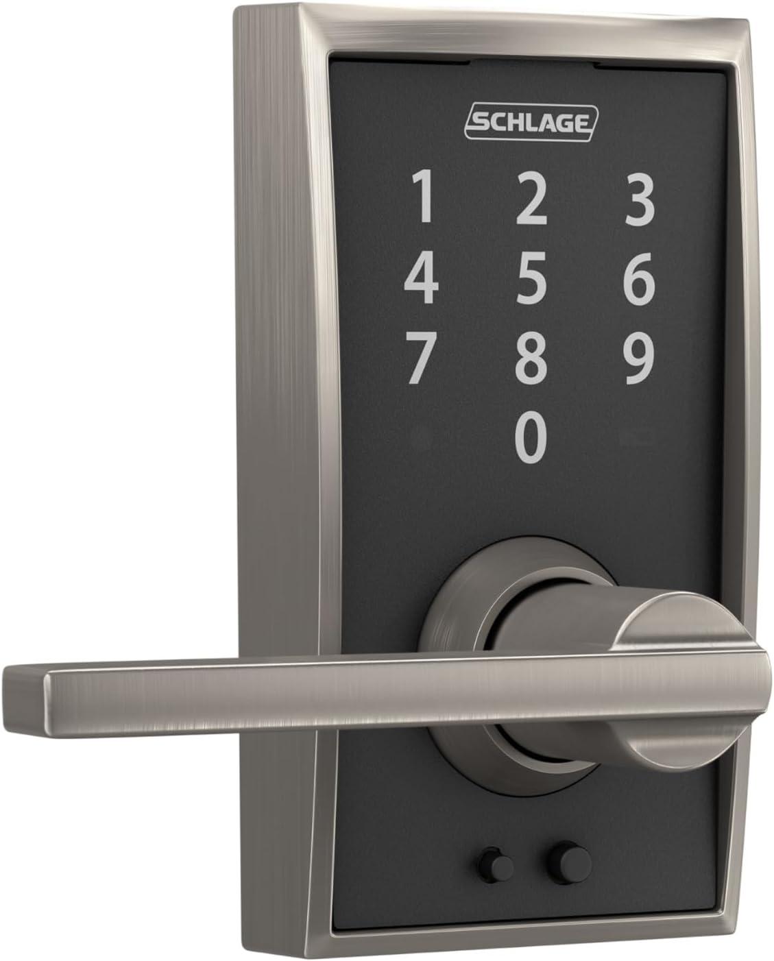 image:imageSchlage FE695 CEN 619 LAT Touch Century Lock with Latitude Lever Electronic Keyless Entry Lock Satin NickelSatin Nickel