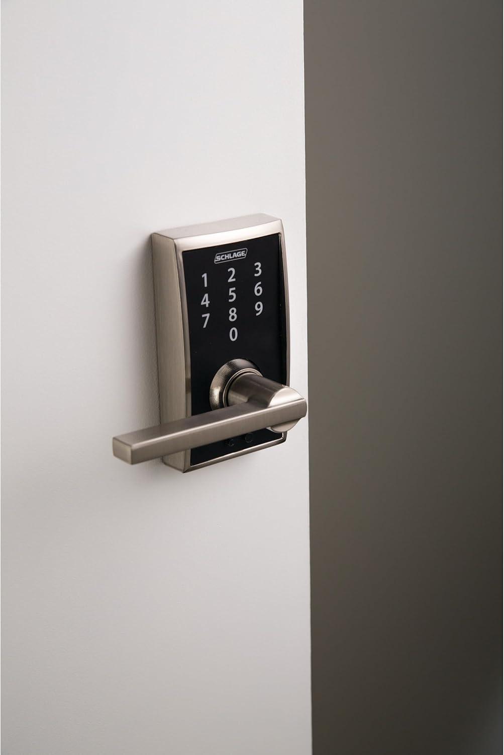 image:imageSchlage FE695 CEN 619 LAT Touch Century Lock with Latitude Lever Electronic Keyless Entry Lock Satin NickelSatin Nickel