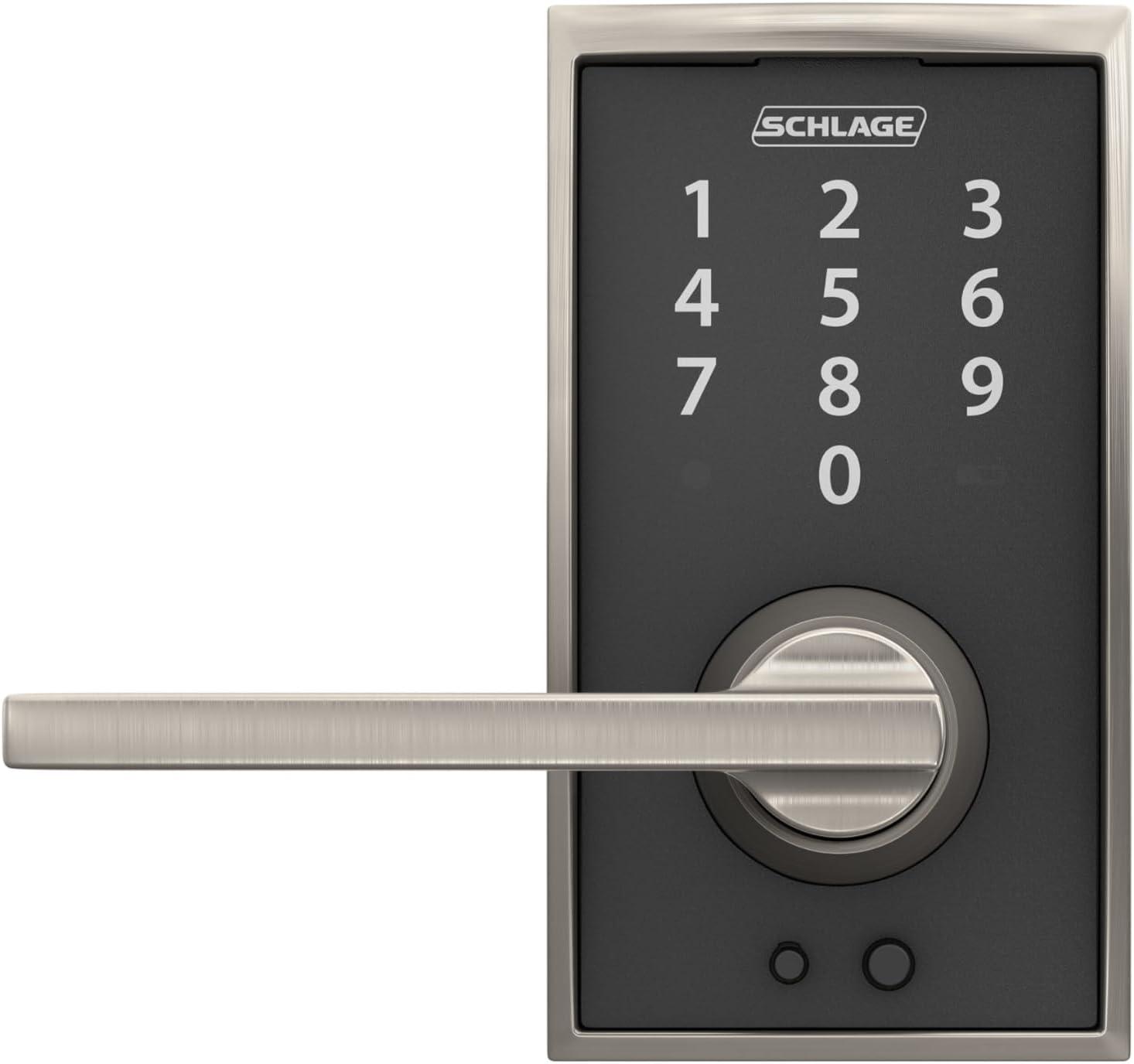 image:imageSchlage FE695 CEN 619 LAT Touch Century Lock with Latitude Lever Electronic Keyless Entry Lock Satin NickelSatin Nickel