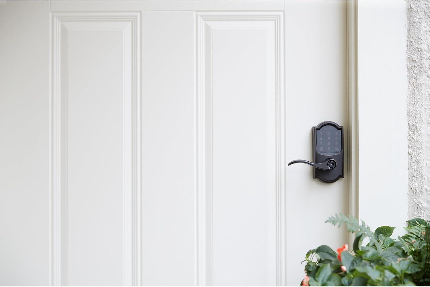 image:imageSchlage FE789WB CEN 622 LAT Encode WiFi Latitude Lever Smart Lock Keyless Entry Touchscreen Door Lock with Century Trim Matte BlackAged Bronze