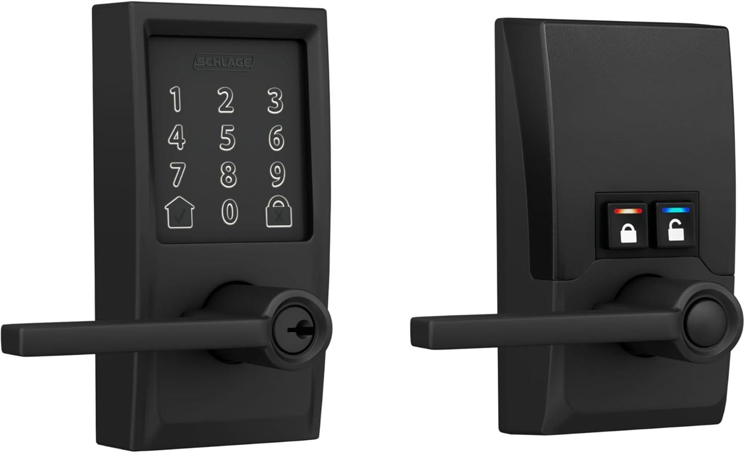 image:imageSchlage FE789WB CEN 622 LAT Encode WiFi Latitude Lever Smart Lock Keyless Entry Touchscreen Door Lock with Century Trim Matte BlackMatte Black
