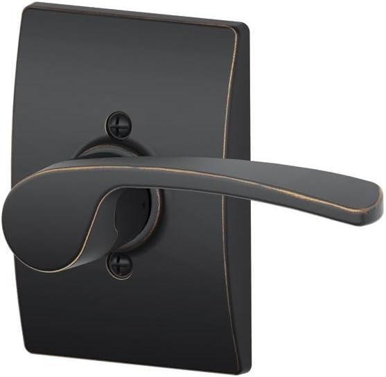 image:imageSchlage Lock Company F10MER619GRW F10 Series Merano w Greenwich Rose Passage Door Lock Satin NickelAged Bronze