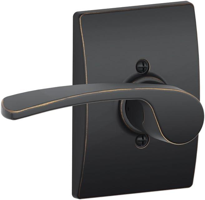image:imageSchlage Lock Company F10MER619GRW F10 Series Merano w Greenwich Rose Passage Door Lock Satin NickelAged Bronze