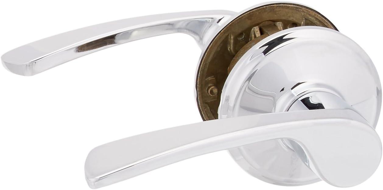 image:imageSchlage Lock Company F10MER619GRW F10 Series Merano w Greenwich Rose Passage Door Lock Satin NickelBright Chrome