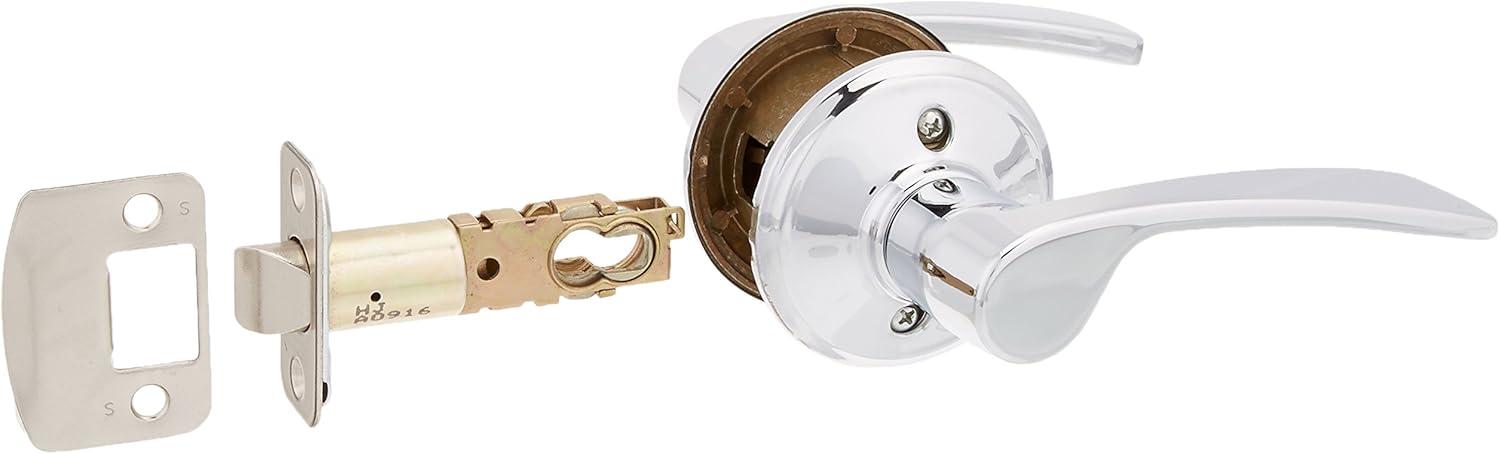 image:imageSchlage Lock Company F10MER619GRW F10 Series Merano w Greenwich Rose Passage Door Lock Satin NickelBright Chrome