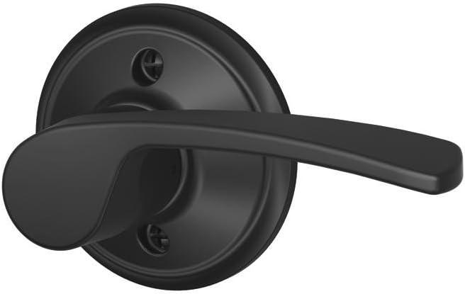 image:imageSchlage Lock Company F10MER619GRW F10 Series Merano w Greenwich Rose Passage Door Lock Satin NickelMatte Black