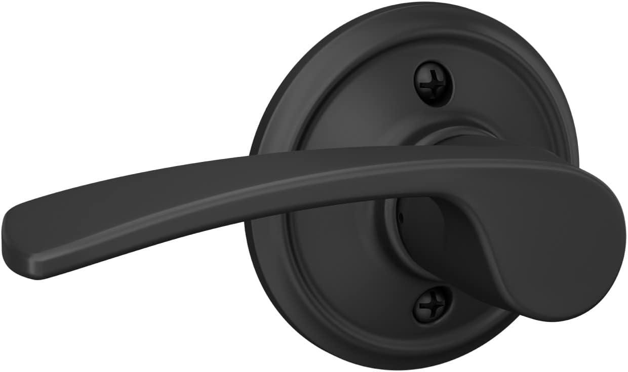 image:imageSchlage Lock Company F10MER619GRW F10 Series Merano w Greenwich Rose Passage Door Lock Satin NickelMatte Black