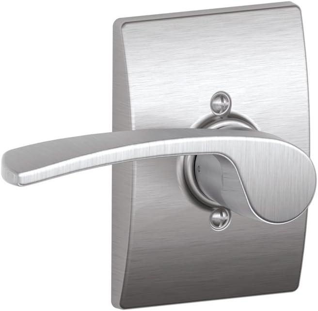 image:imageSchlage Lock Company F10MER619GRW F10 Series Merano w Greenwich Rose Passage Door Lock Satin NickelSatin Chrome
