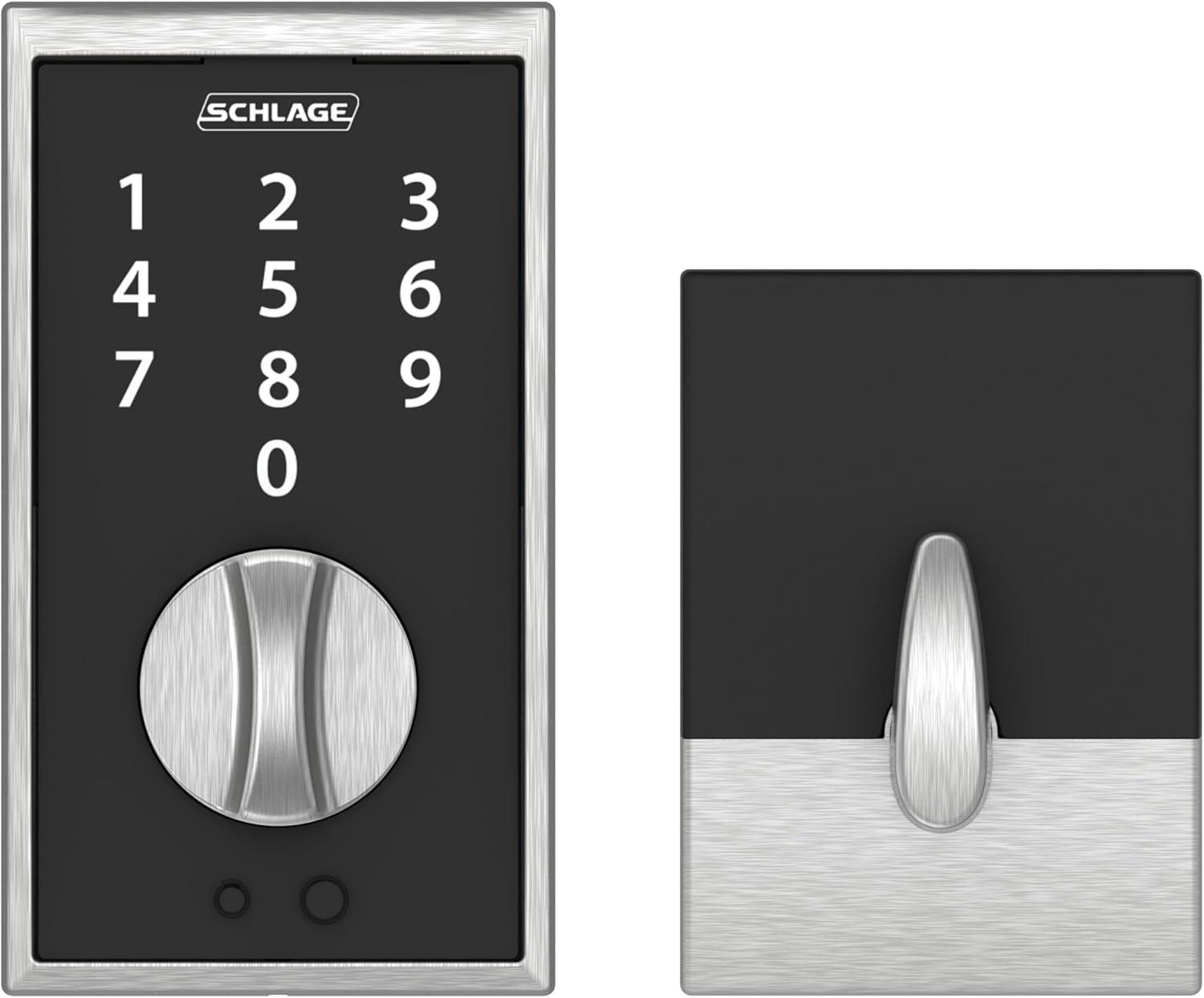 image:imageSchlage Touch Century Keypad Deadbolt Electronic Keyless Entry Lock Satin Chrome BE375 CEN 626Pack of 1