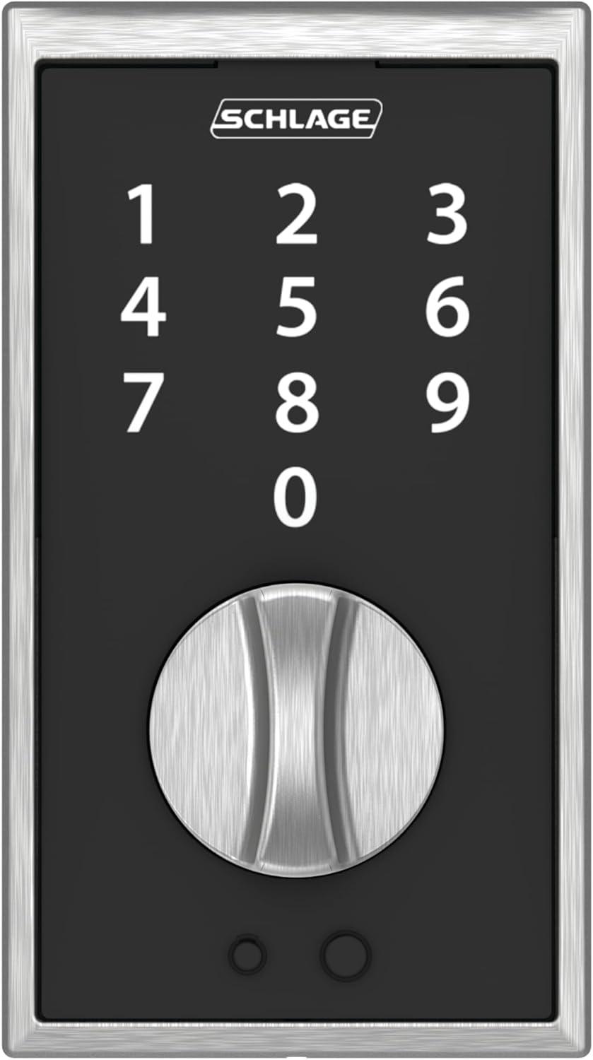 image:imageSchlage Touch Century Keypad Deadbolt Electronic Keyless Entry Lock Satin Chrome BE375 CEN 626Pack of 6