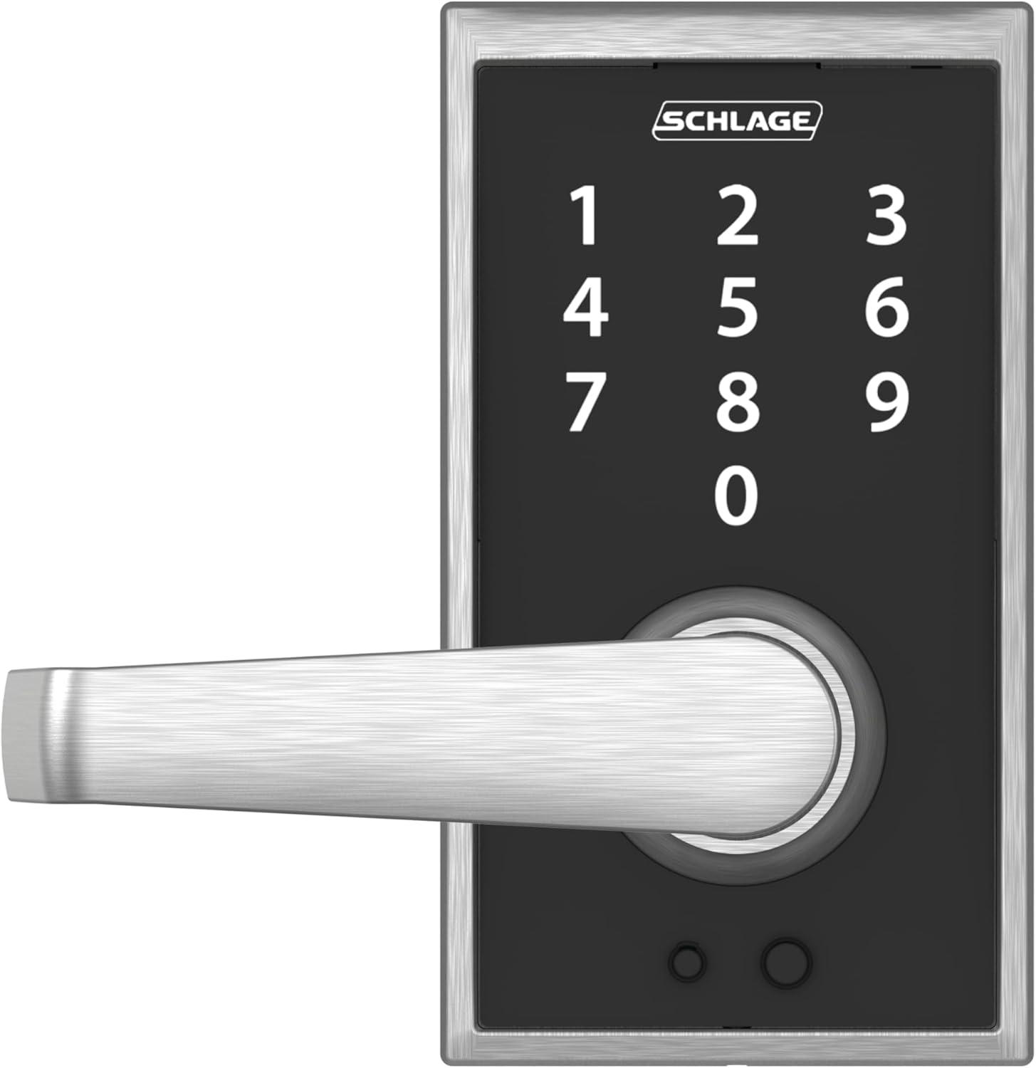 image:imageSchlage Touch Century Lock with Elan Lever Satin Chrome FE695 CEN 626 ELA