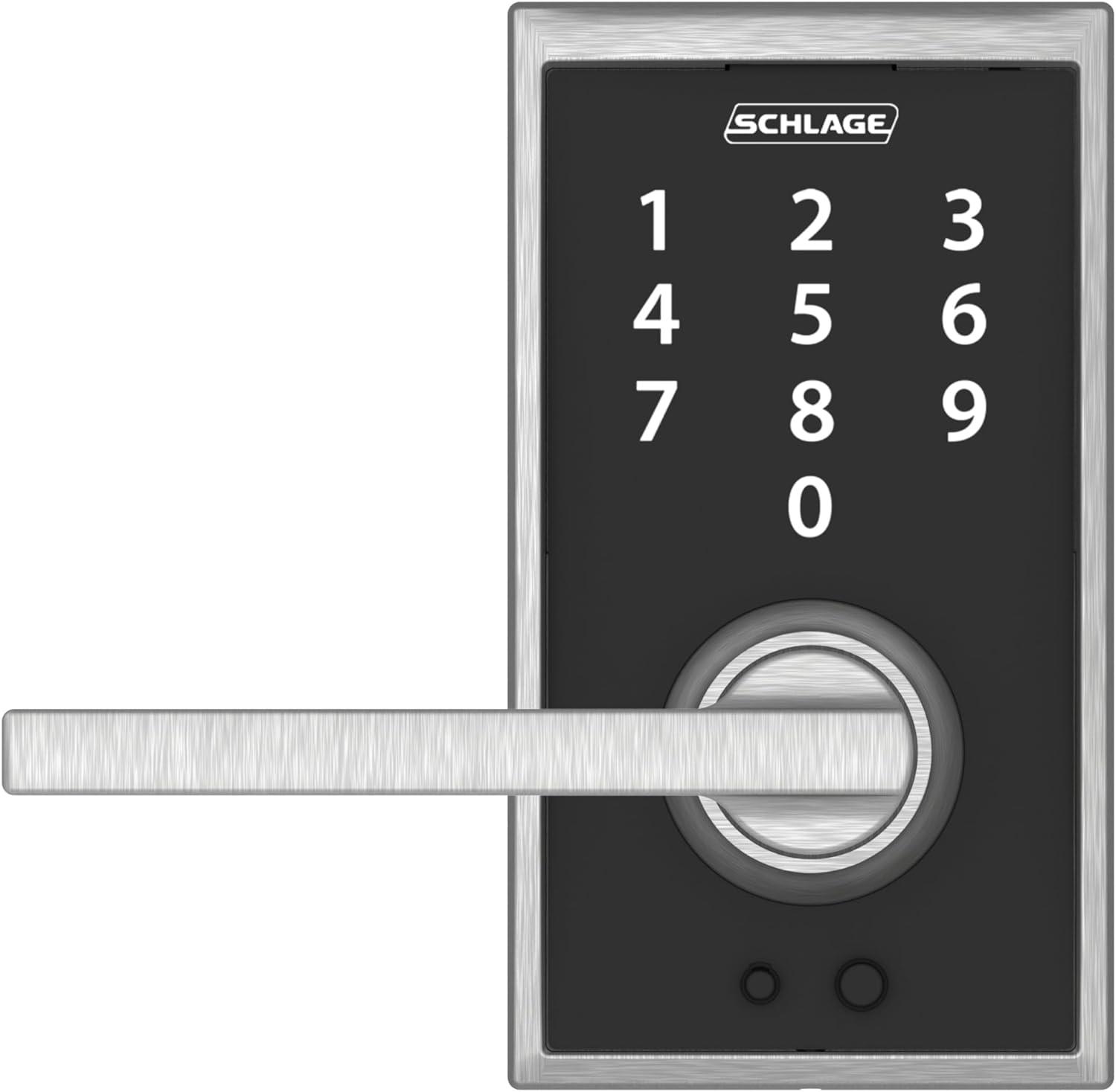 image:imageSchlage Touch Century Lock with Merano Lever Bright Chrome FE695 CEN 625 MERSatin Chrome