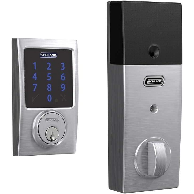 image:imageSCHLAGE BE469ZP CAM 619 Connect Smart Deadbolt with alarm with Camelot Trim in Satin Nickel ZWave Plus enabledSatin Chrome