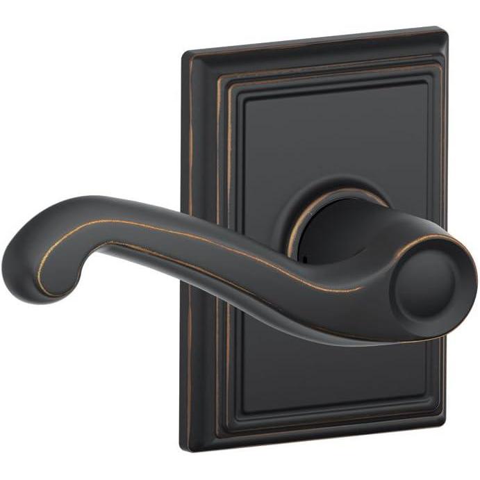 image:imageSCHLAGE F10FLA716ADD Addison Collection Flair Passage Lever Aged BronzeAged Bronze