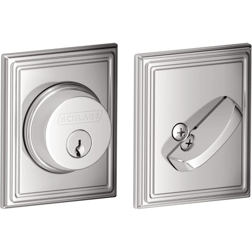 image:imageSCHLAGE Lock Company Single Cylinder Deadbolt with Addison Trim Bright Chrome B60 N ADD 625
