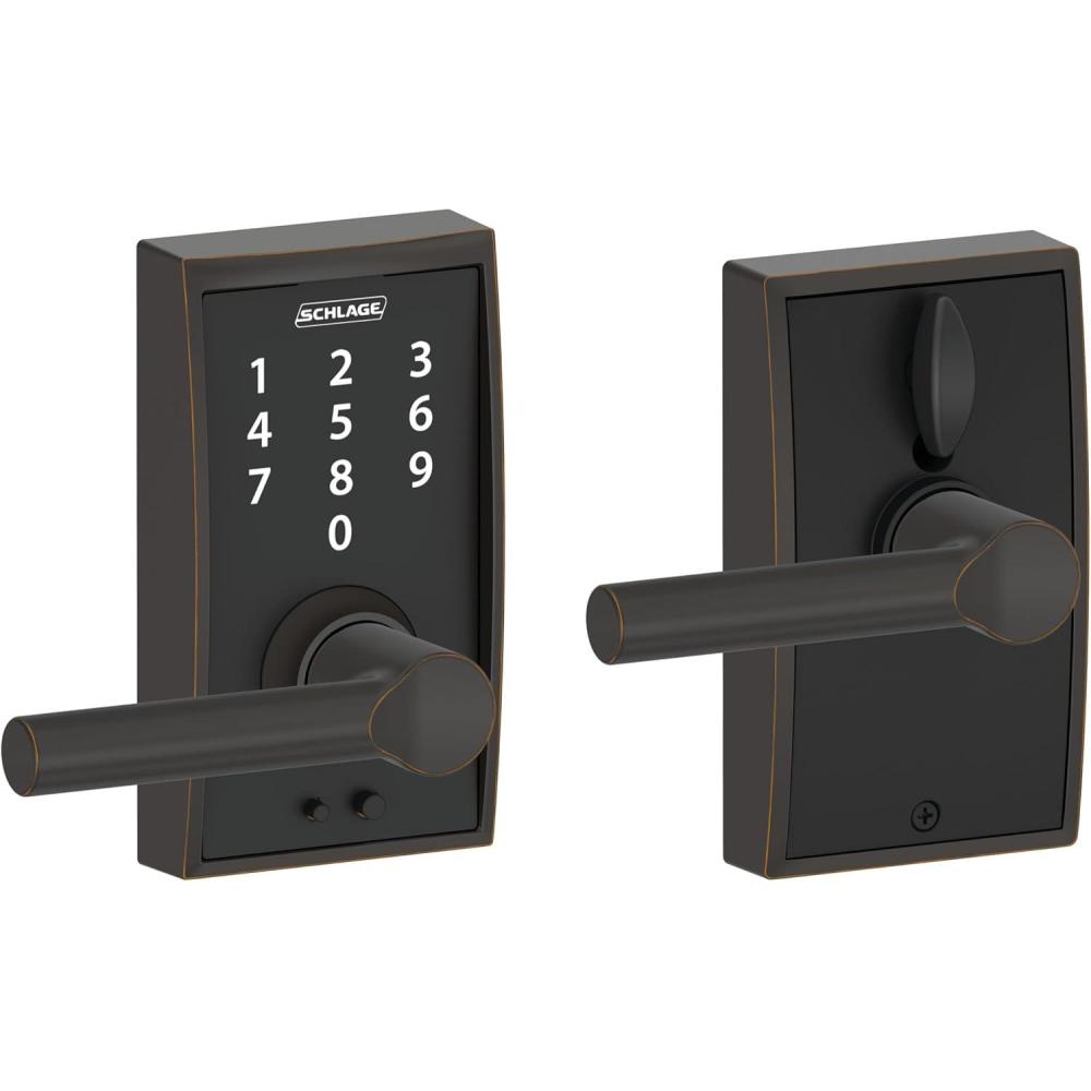 image:imageSCHLAGE Touch Century Lock with Broadway Lever Aged Bronze FE695 CEN 716 BRW