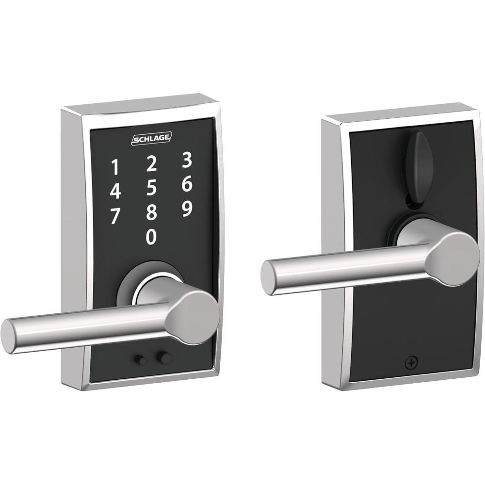 image:imageSCHLAGE Touch Century Lock with Broadway Lever Bright Chrome FE695 CEN 625 BRWPack of 1
