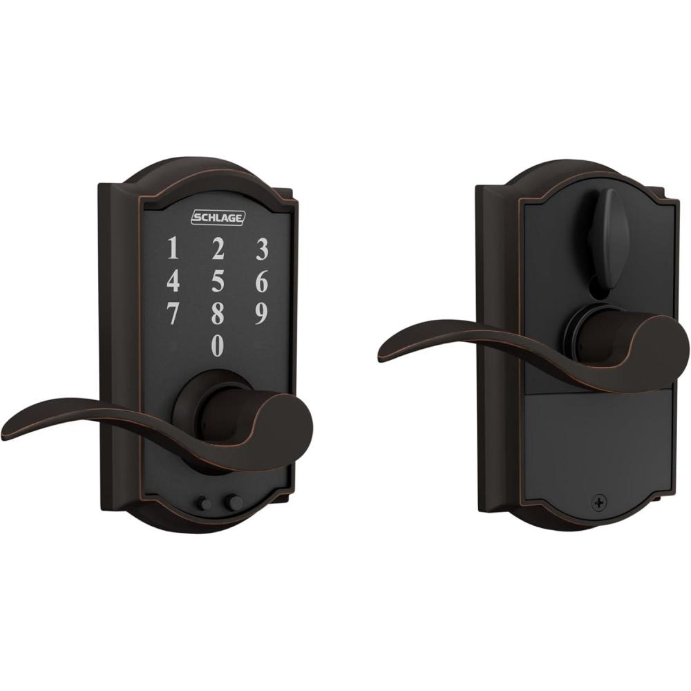 image:imageSCHLAGE Touch Century Lock with Broadway Lever Satin Nickel FE695 CEN 619 BRWAged Bronze
