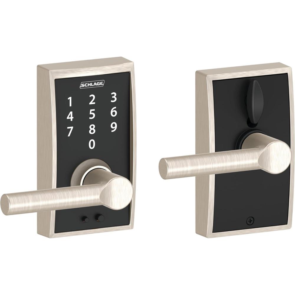 image:imageSCHLAGE Touch Century Lock with Broadway Lever Satin Nickel FE695 CEN 619 BRWSatin Nickel