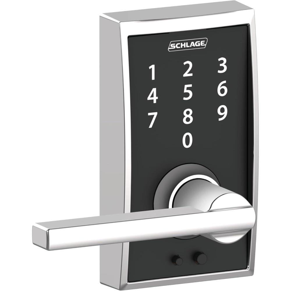 image:imageSCHLAGE Touch Century Lock with Latitude Lever Bright Chrome FE695 CEN 625 LAT