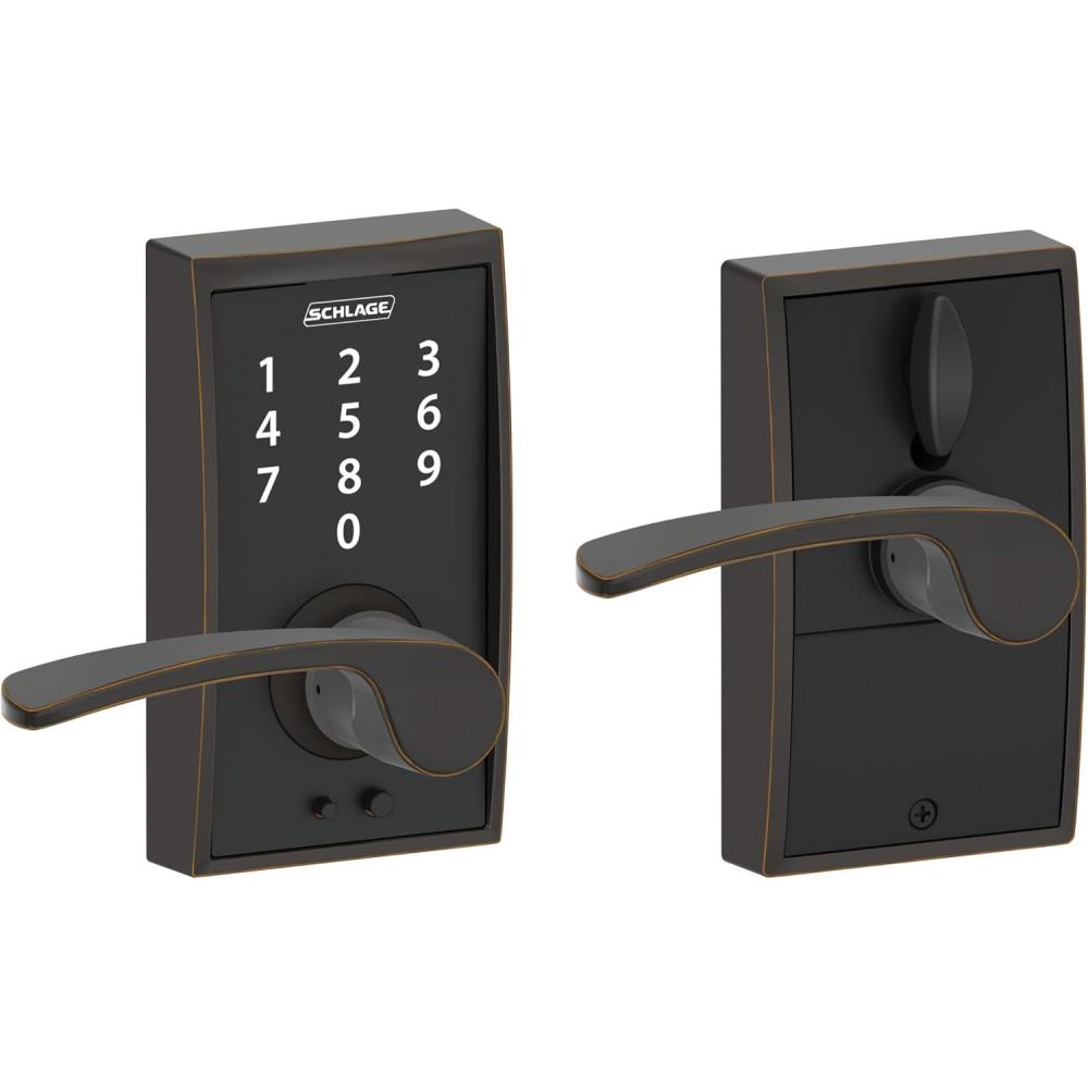 image:imageSCHLAGE Touch Century Lock with Merano Lever Aged Bronze FE695 CEN 716 MERPack of 1