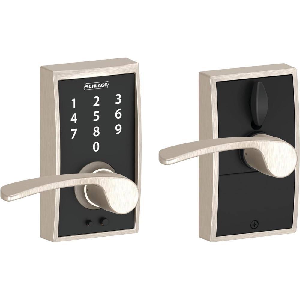 image:imageSCHLAGE Touch Century Lock with Merano Lever Satin Nickel FE695 CEN 619 MERPack of 1