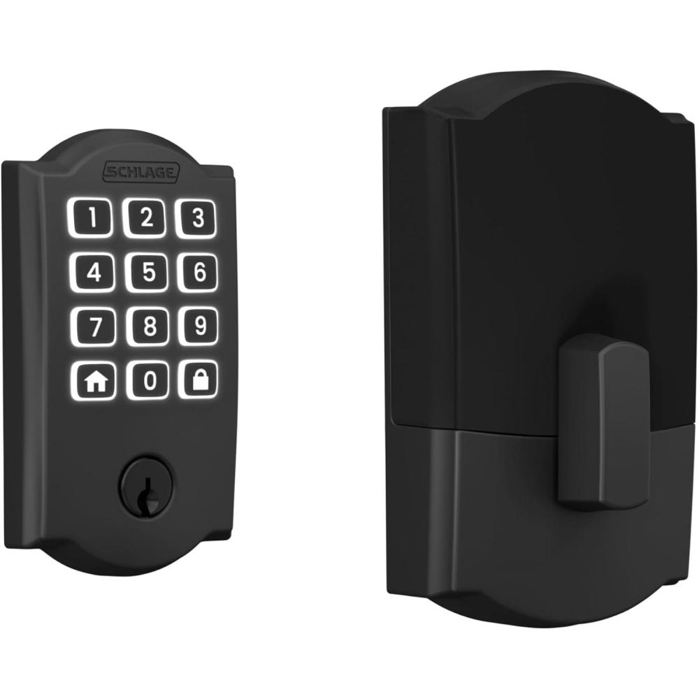 image:imageSchlage Arrive WiFi Deadbolt Smart Lock Keyless Entry Door Lock with Century Trim Matte Black Compatible with Alexa and Google BE459WB CEN 622Matte Black