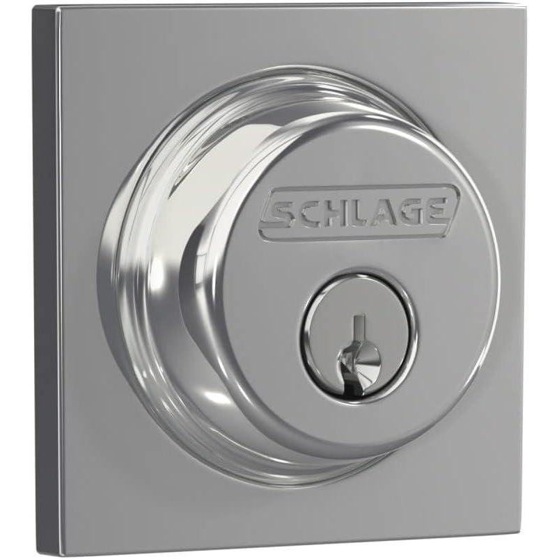 image:imageSchlage B60 N CEN 622 Deadbolt with Century Trim Keyed 1 Side Highest Residential Security Matte BlackBright Chrome