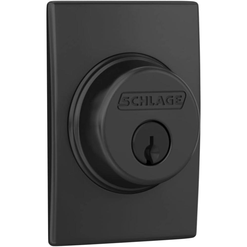 image:imageSchlage B60 N CEN 622 Deadbolt with Century Trim Keyed 1 Side Highest Residential Security Matte BlackMatte Black
