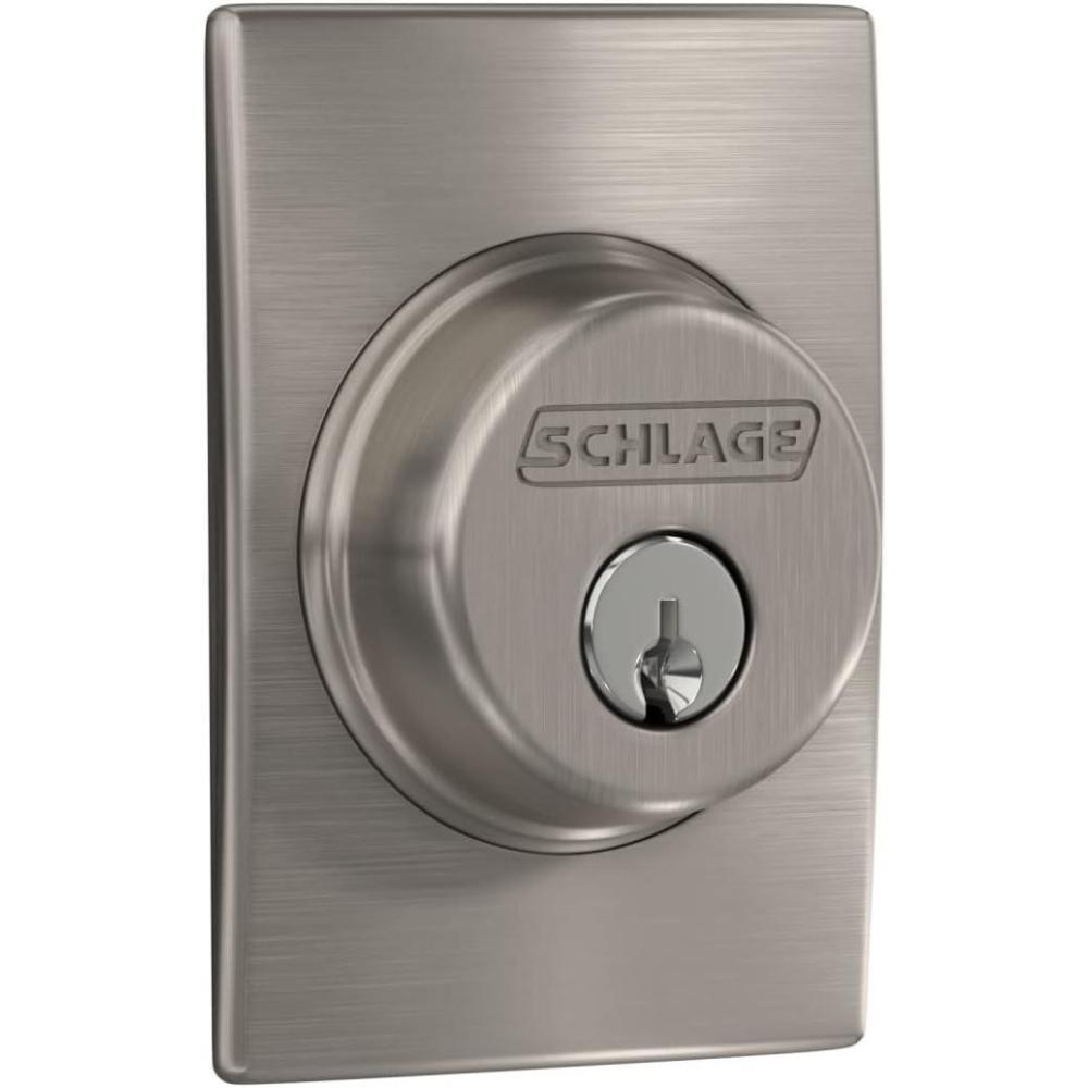 image:imageSchlage B60 N CEN 622 Deadbolt with Century Trim Keyed 1 Side Highest Residential Security Matte BlackSatin Nickel