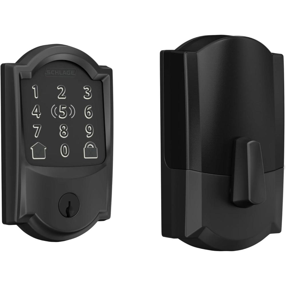 image:imageSchlage Encode Plus Smart WiFi Lock for Front Door Keyless Entry Deadbolt Unlock with Apple Watch Builtin WiFi and App Control Easy Install Alexa amp Apple HomeKit Compatible Aged BronzeMatte Black
