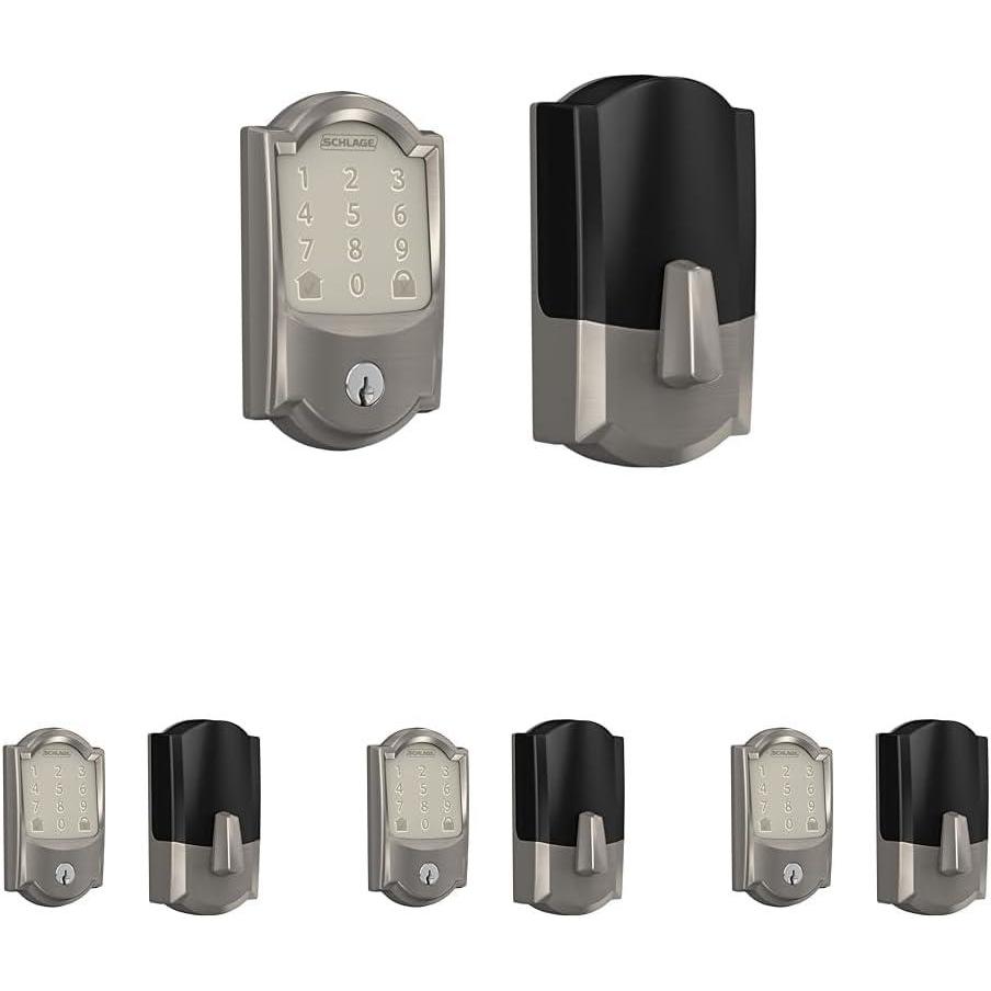 image:imageSchlage Encode Smart WiFi Deadbolt Lock for Front Door  Keyless Entry with App or Touchscreen  Works with Alexa Hey Google amp Airbnb  Create Codes for Guests  Satin NickelSatin Nickel
