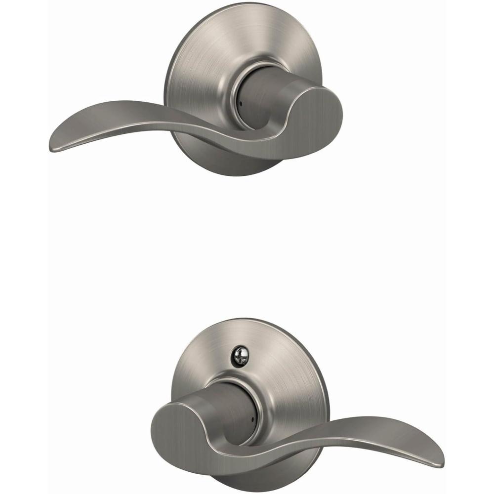image:imageSchlage F10 ACC 619 Accent Door Lever Hall amp Closet Passage Lock Satin NickelPassage