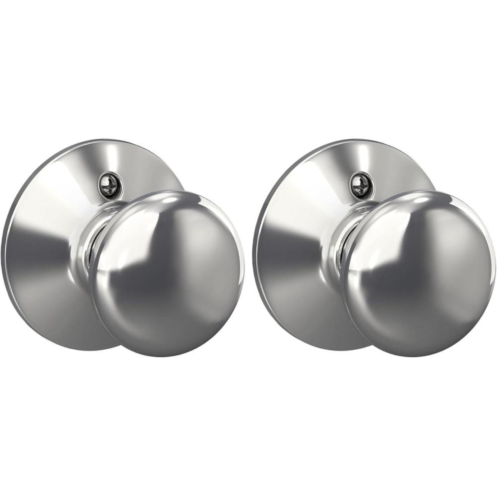 image:imageSchlage F10 PLY 620 CAM Camelot Collection Plymouth Passage Knob Antique PewterBright Chrome