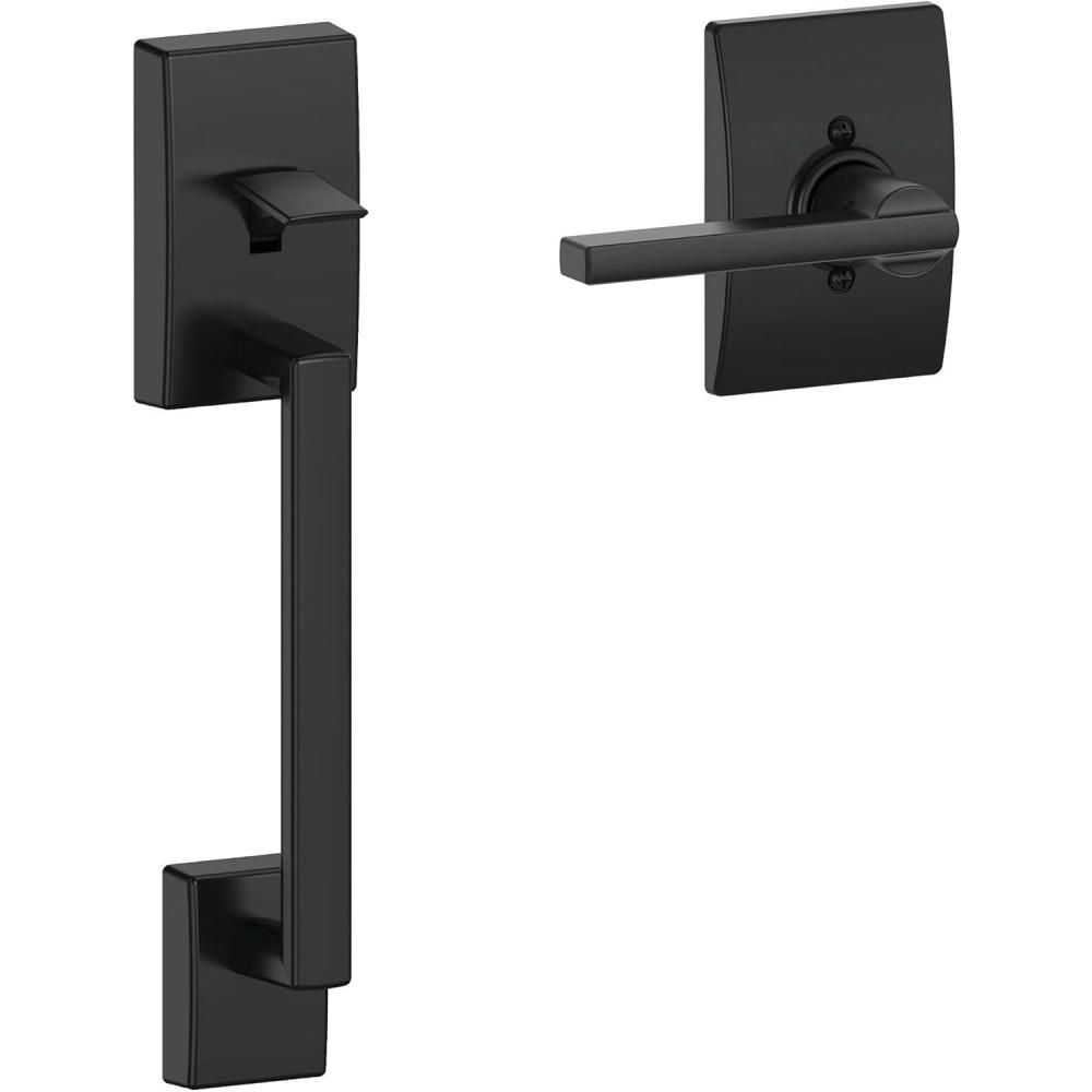 image:imageSchlage FE285 CEN 622 LAT CEN Century Front Entry Handleset with Latitude Lever Lower Half Grip Matte BlackPack of 1