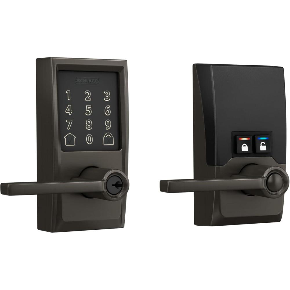 image:imageSchlage FE789WB CEN 622 LAT Encode WiFi Latitude Lever Smart Lock Keyless Entry Touchscreen Door Lock with Century Trim Matte BlackBlack Stainless