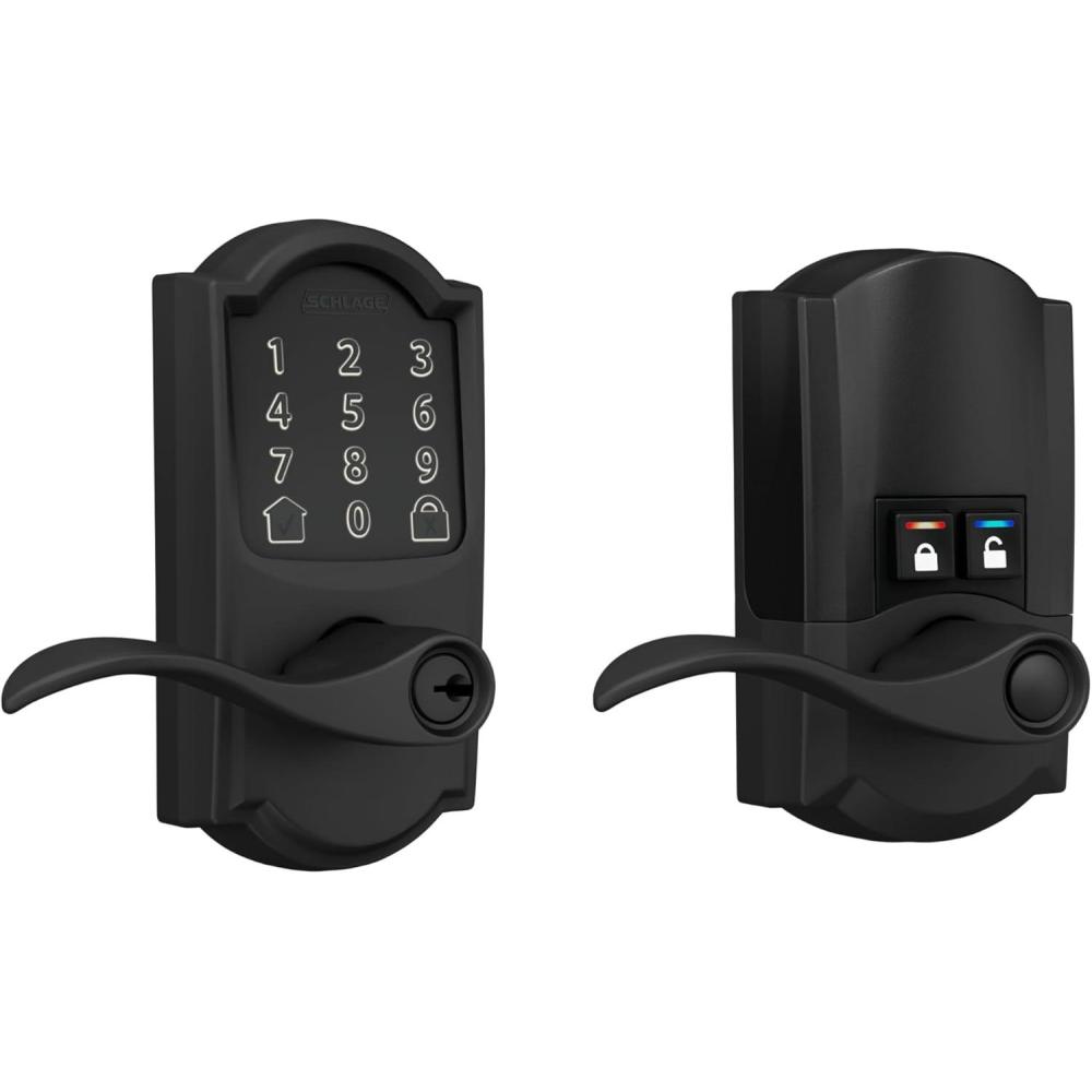 image:imageSchlage FE789WB CEN 622 LAT Encode WiFi Latitude Lever Smart Lock Keyless Entry Touchscreen Door Lock with Century Trim Matte BlackMatte Black