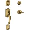 image:imageSCHLAGE Camelot Single Cylinder Handleset and Left Hand Accent Lever Antique Brass F60 CAM 609 Acc LH