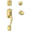 image:imageSCHLAGE Camelot Single Cylinder Handleset and Plymouth Knob Bright Brass F60 CAM 505 PLY 605