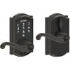 image:imageSCHLAGE Touch Camelot Lock with Flair Lever Aged Bronze FE695 CAM 716 FLA