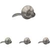 image:imageSchlage F40 ACC 619 Accent Door Lever Bed amp Bath Privacy Lock Satin NickelSatin Nickel