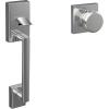 image:imageSchlage FE285 CEN 622 LAT Century Front Entry Handleset with Latitude Lever Lower Half Grip Matte BlackBright Chrome