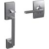 image:imageSchlage FE285 CEN 622 LAT Century Front Entry Handleset with Latitude Lever Lower Half Grip Matte BlackSatin Chrome