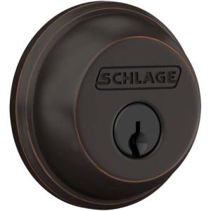 SCHLAGE B62N622 Deadbolt, Keyed 2 Sides, Matte Black(Aged Bronze)