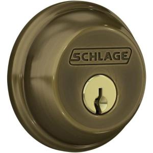 SCHLAGE B62N622 Deadbolt, Keyed 2 Sides, Matte Black(Antique Brass)