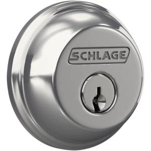 SCHLAGE B62N622 Deadbolt, Keyed 2 Sides, Matte Black(Bright Chrome)