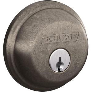 SCHLAGE B62N622 Deadbolt, Keyed 2 Sides, Matte Black(Distressed Nickel)