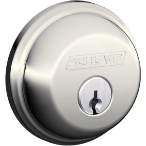 SCHLAGE B62N622 Deadbolt, Keyed 2 Sides, Matte Black(Polished Nickel)