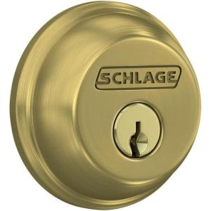 SCHLAGE B62N622 Deadbolt, Keyed 2 Sides, Matte Black(Satin Brass)